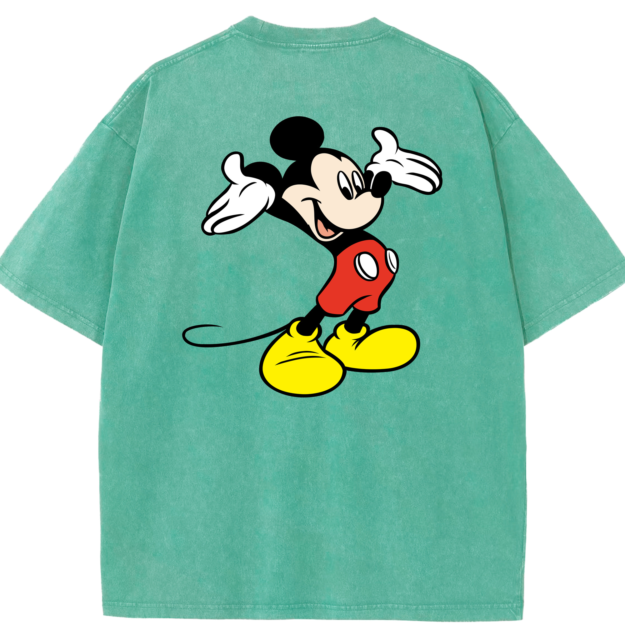 （画像用） ミッキーマウス Mickey Mouse 綿100% ヴィンテージ風 半袖Tシャツ（背面プリント）